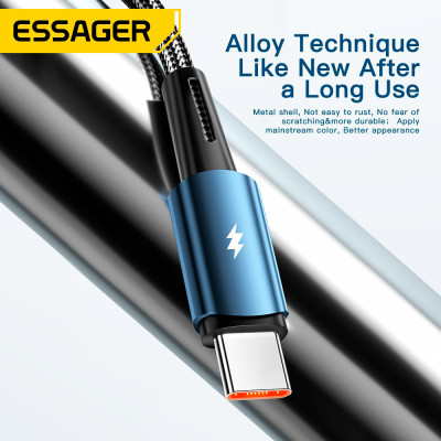 Дата кабель USB 2.0 AM to USB-C 2.0m 120W black Essager (EXC120-CGA01-P) Вінниця - фото 7