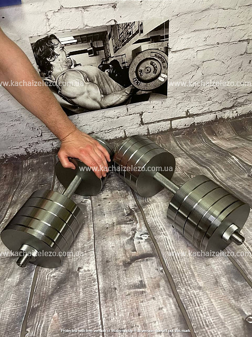 Гантели наборные 2 по 44 кг Гантели, гири, штанги и диски металлические без покрытия Киев - изображение 7