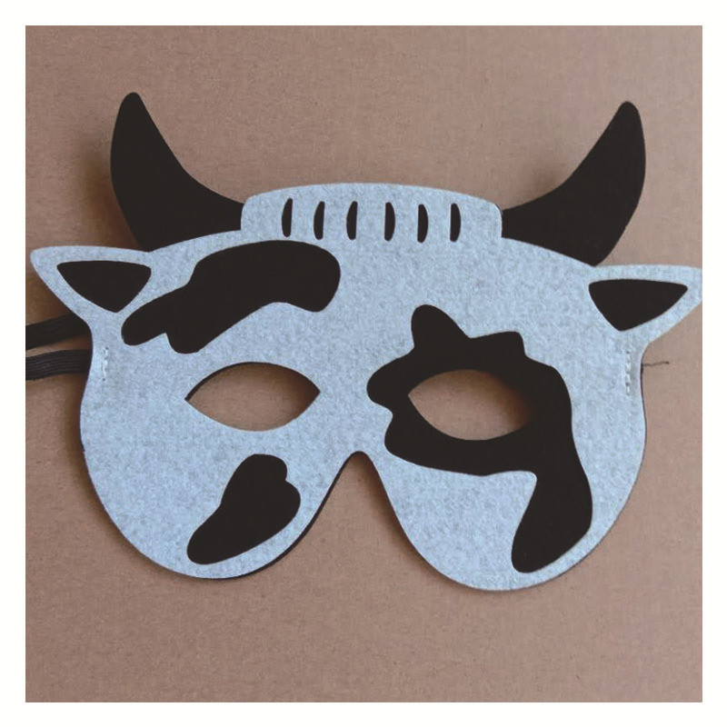 Детская маска из фетра Корова one size черно-белый Киев - изображение 2