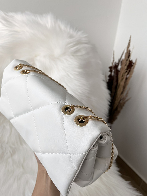 Сумка женская вечерняя нарядная бежевая дамская сумочка на цепочке сумки женские Белый Киев - изображение 3