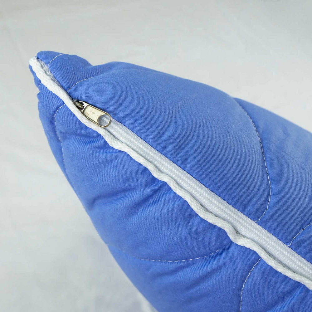 Подушка конопляна стьобана YouStar 50х70 см чохол 100% бавовна Сатин (Синій) Суми - фото 5