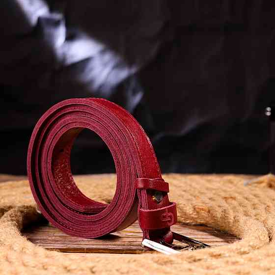 Неповторний жіночий ремінь із натуральної шкіри Grande Pelle 21447 Бордовий Київ