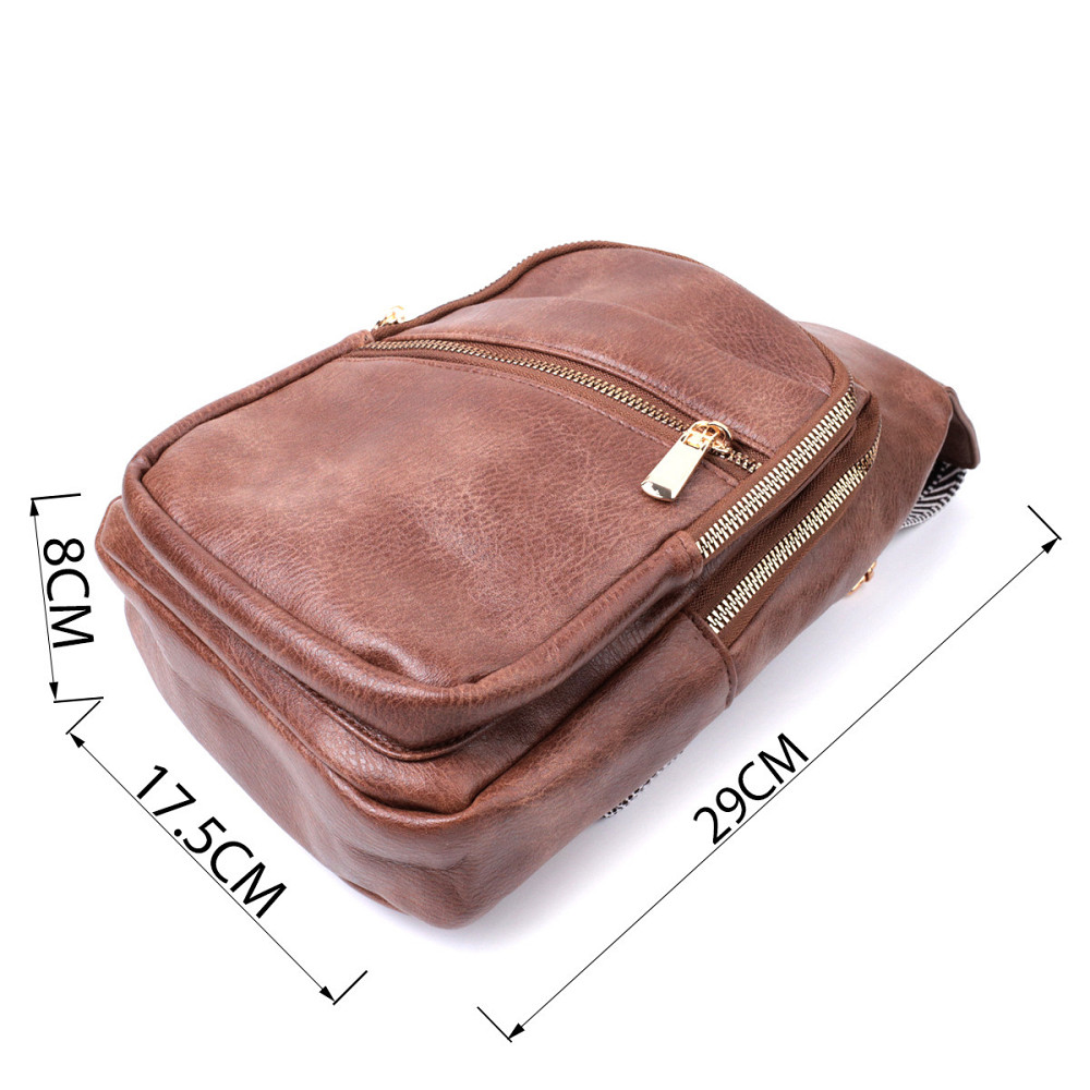 Модна жіноча сумка з однією лямкою через плече з екошкіри Vintage 22760 Коричневий Київ - фото 3