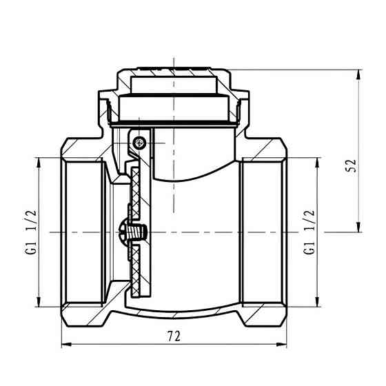 Клапан зворотній пелюстковий Koer KR.174-40 - 1 1/2" Т-подібний (KR5262)   ( 20547 ) Харків