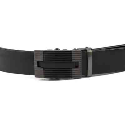 Ремень Vintage Мужской с линейной пряжкой Черный (20290) Винница