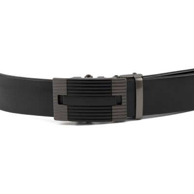 Ремень Vintage Мужской с линейной пряжкой Черный (20290) Винница - изображение 2