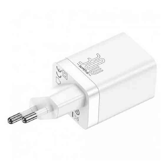 Мережевий зарядний пристрій Baseus Super Si Pro Quick Charger Type-C+USB 30W білий Львів
