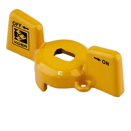 Ручка-метелик Koer для крана кульового 1/2'' алюмінієва (колір жовтий) (KR4739) Київ