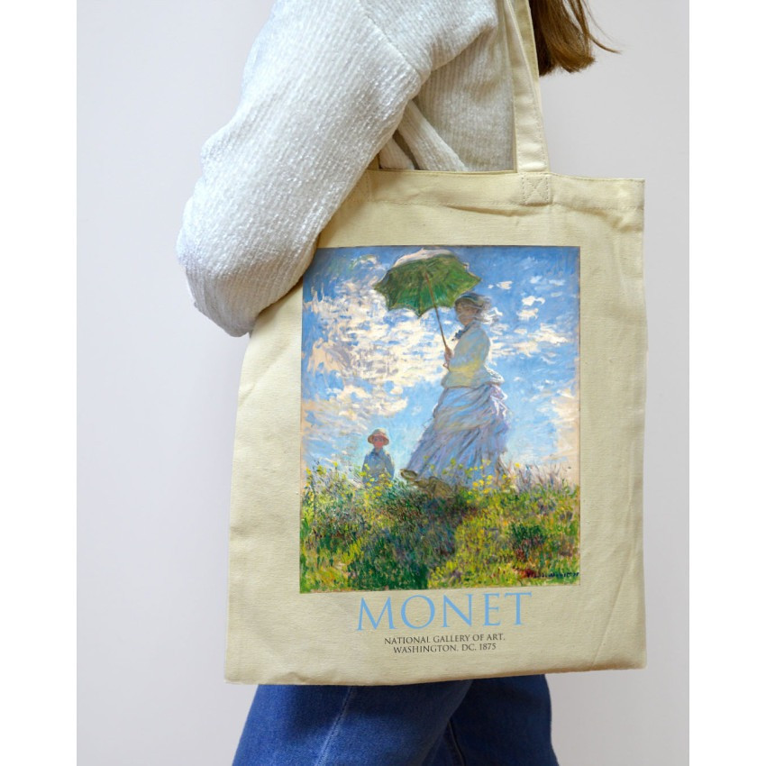 Екошопер BookOpt ВК4087 MONET Жінка з парасолькою бежевий Луцк - изображение 6