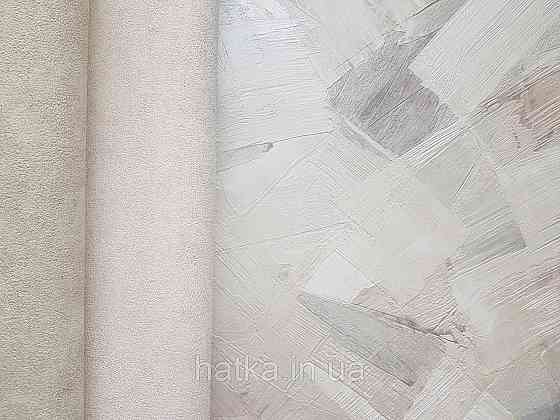 Шпалери вінілові на флізеліні Grandeco Time метрові абстракція структурні мазки коричневі бежеві сірі Київ