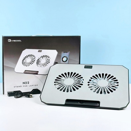 Підставка для ноутбука з охолодженням та утримувачем для телефону RGB light White Вінниця - фото 2