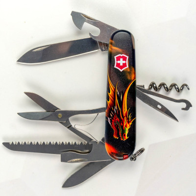 Нож Victorinox Huntsman Zodiac 91 мм Фантастичний дракон (1.3713.3_Z3210p) Винница - изображение 9