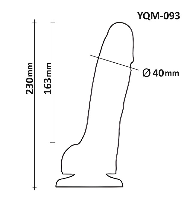 Фаллоимитатор с мошонкой на присоске OYO YQM-093 (длина 23 см, диаметр 4 см) Sex Aura Киев - изображение 5