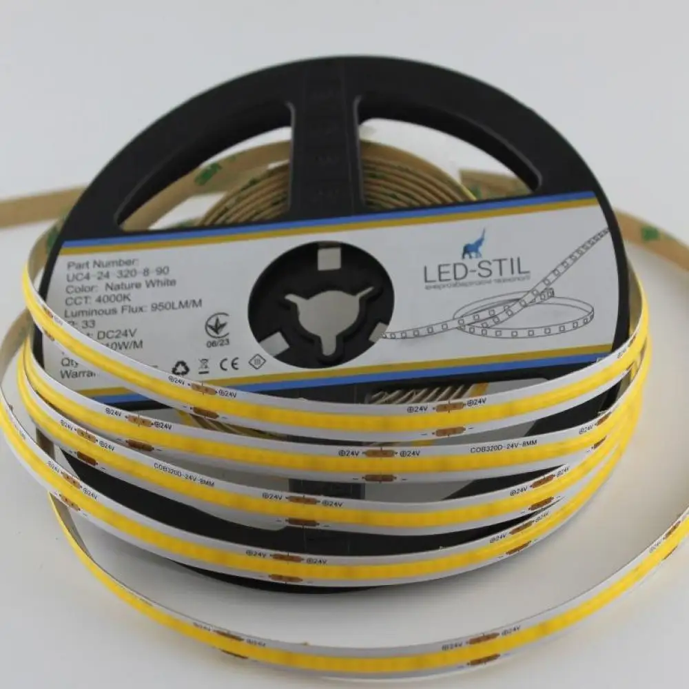 LED-STIL Світлодіодна стрічка LED-STIL 4000K 10 Вт/м COB 320 діодів IP33 24 Вольта 950 Lm нейтр Коломия - фото 8