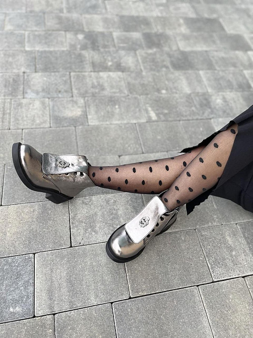 Injers Черевики жіночі INJERS срібні натуральна шкіра зима высота 13см (3883) 37р.38р. Коломия - фото 4