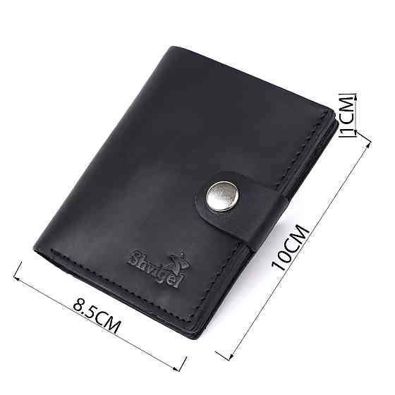 Кожаный мужской бумажник Shvigel 16474 Черный Киев