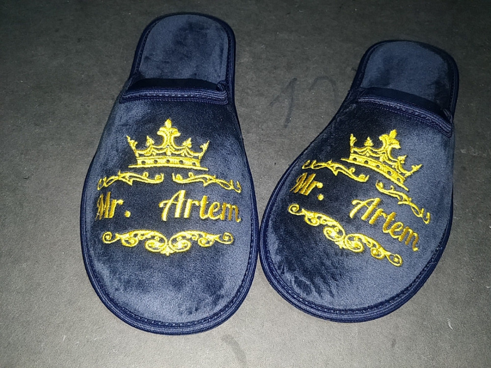 Тапочки с вышивкой женские мужские тапки на заказ от производителя Одесса - изображение 12