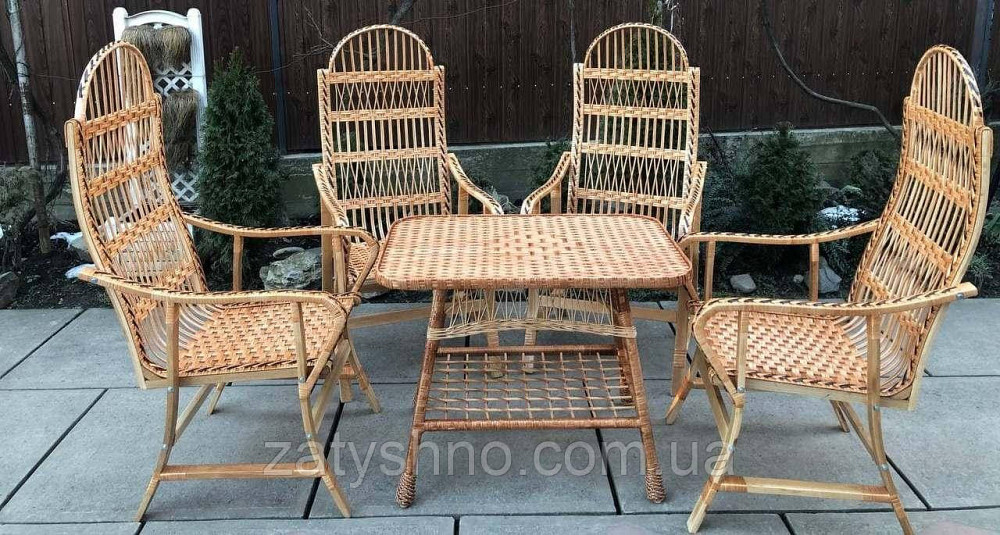 Мебель из лозы с высокими стульями на 4 людей Киев - изображение 4