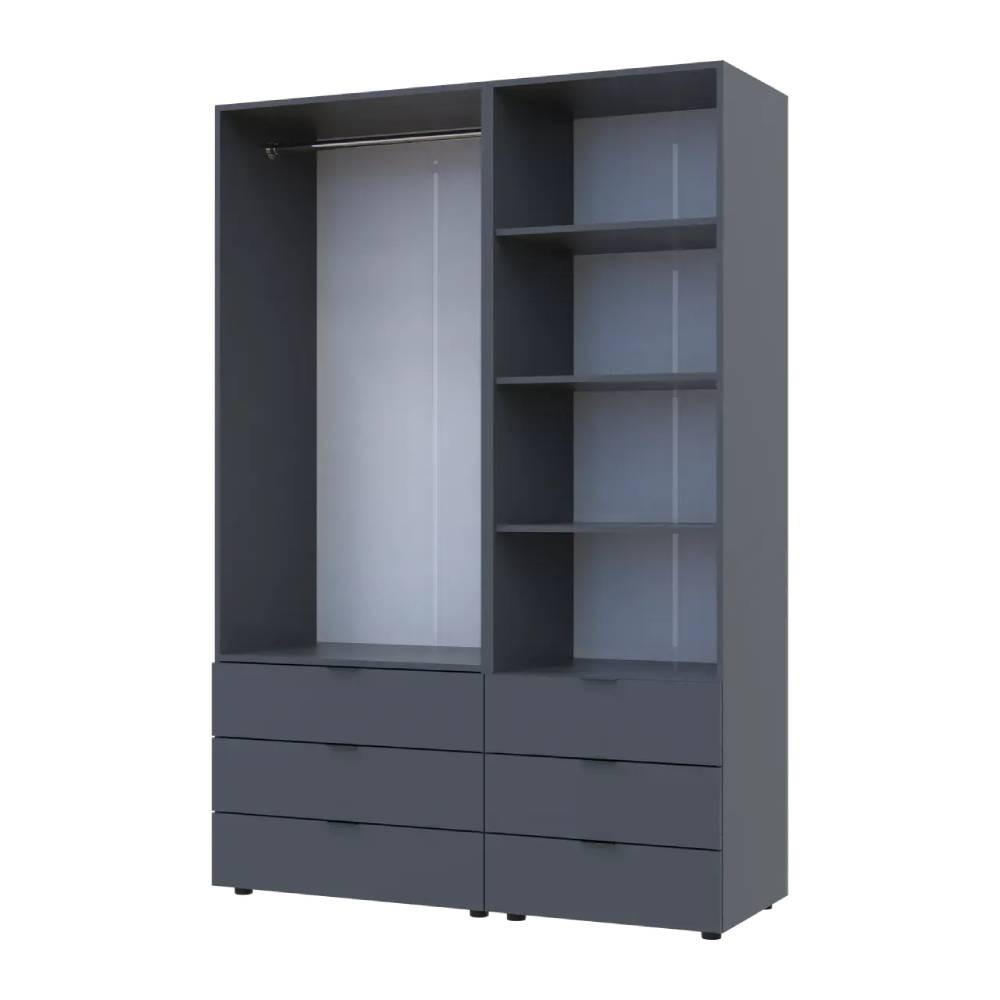 Шафа для одягу Doros Гелар Графіт 2ДСП з пеналом 137.5х49.5х203.4 (DRS-011912) Львів - фото 4