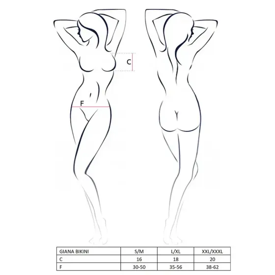 Комплект білизни Passion GIANA BIKINI XXL/XXXL, white, напівпрозорі ліф і трусики з бантиками Львів