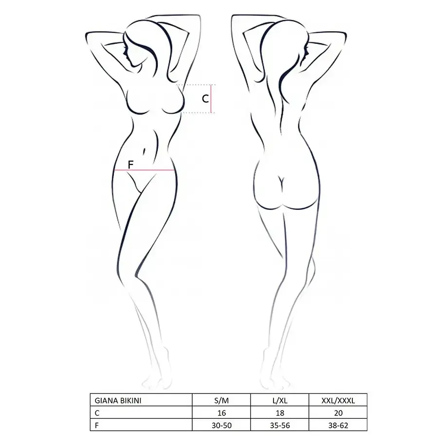 Комплект білизни Passion GIANA BIKINI XXL/XXXL, white, напівпрозорі ліф і трусики з бантиками Львів - фото 3