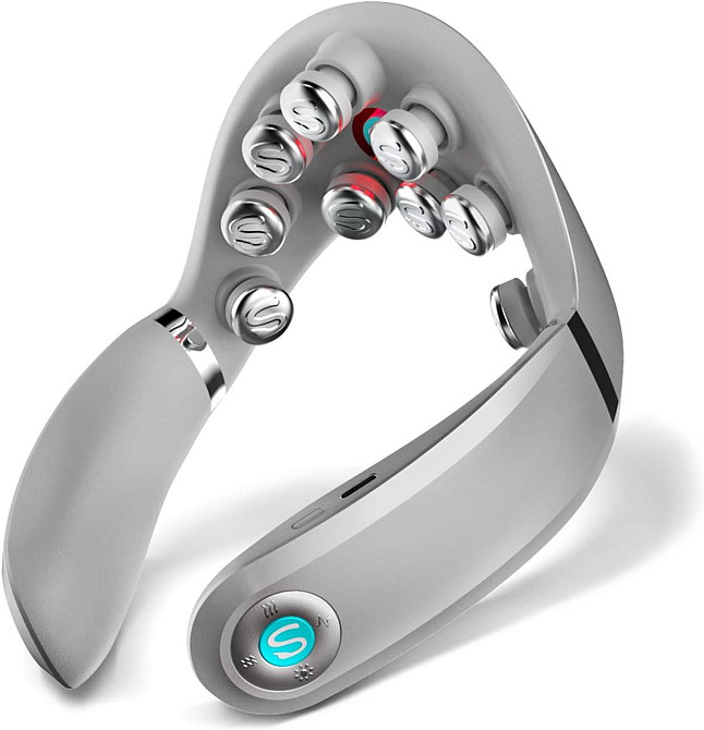 Умный беспроводной аккумуляторный шейный массажер SKG G7 PRO-E с инфракрасным прогревом вибрацией приложением Киев - изображение 1