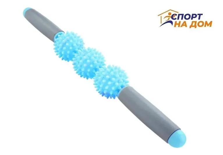 Ролик массажный для йоги массажер для спины валик для фитнеса Massage stick AND 5284 (Шарики 3 шт) Коломия - фото 8