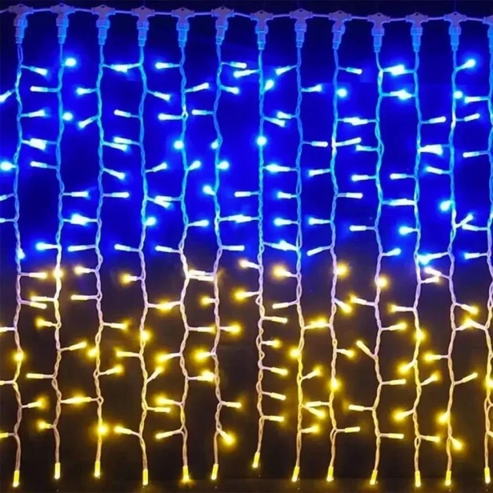 Гирлянда штора SFK-09 флаг Украины 2х2 метра с пультом USB Винница - изображение 4