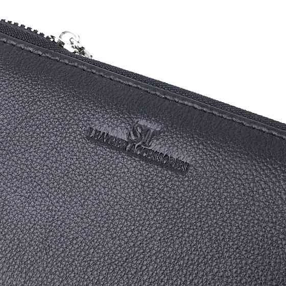 Красивий клатч унісекс на одне відділення з натуральної шкіри ST Leather 22697 Чорний Київ