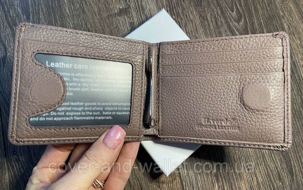 Темно-розовый женский кошелек маленького размера на магнитах Helen Verde Киев - изображение 2