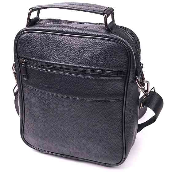 Качественная мужская сумка из натуральной кожи 21278 Vintage Черная Киев