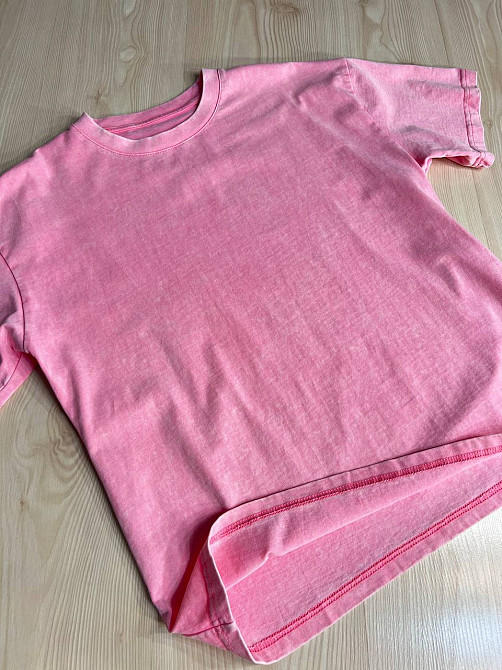 Футболка жіноча A-N 26662 тай-дай варена базова універсальна, рожевий, one size Одеса - фото 2