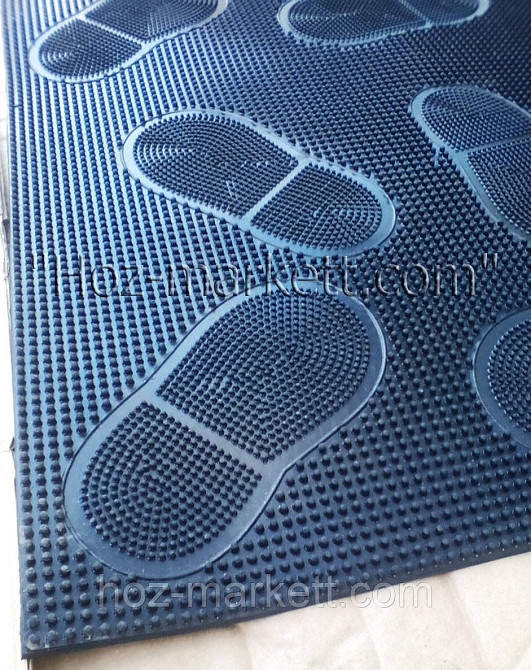 Резиновый коврик Следы средний  75 см х 45 см черный Харьков - изображение 3