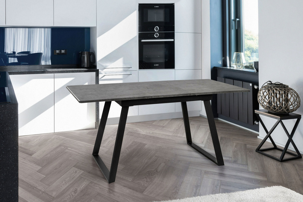 Стіл Хьюстон 130(+40)*77 чорний метал/мрамор темн Київ - фото 7