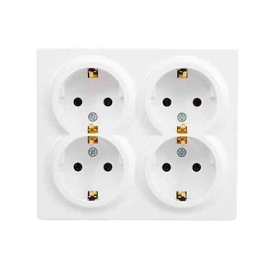 Розетка 4-на з/з накладна біла LETO Харків