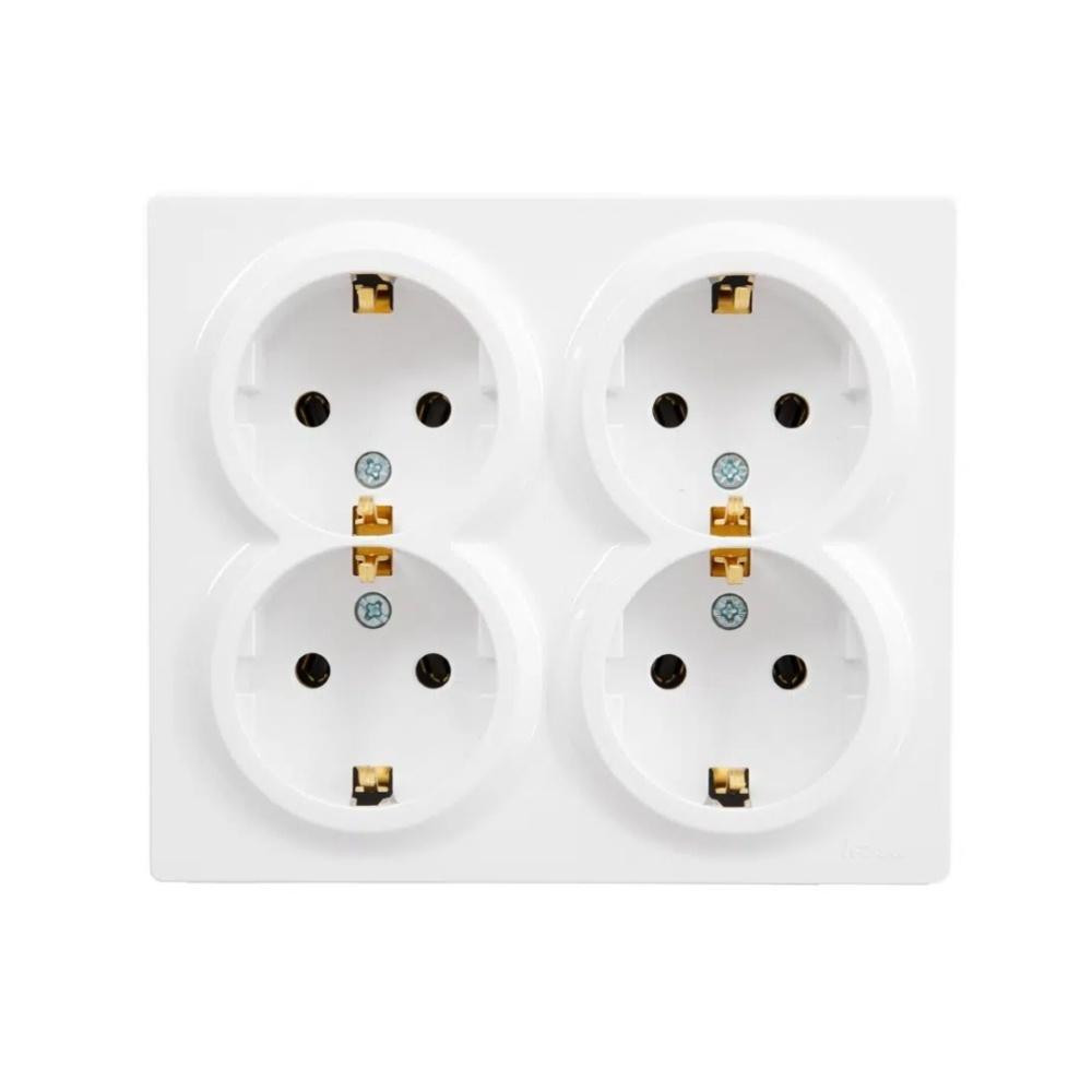 Розетка 4-на з/з накладна біла LETO Харків - фото 1