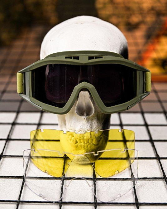 Защитные тактические очки-маска с сменными линзами  oliva ПП7847 Одесса - изображение 5