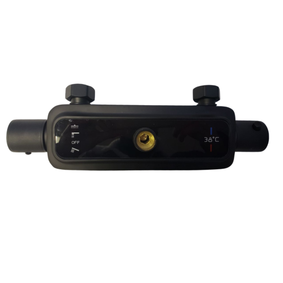 Душовий гарнітур 2 в 1 стаціонарний і ручний душ із латуні з функцією масажу, Чорний Кам'янець-Подільський