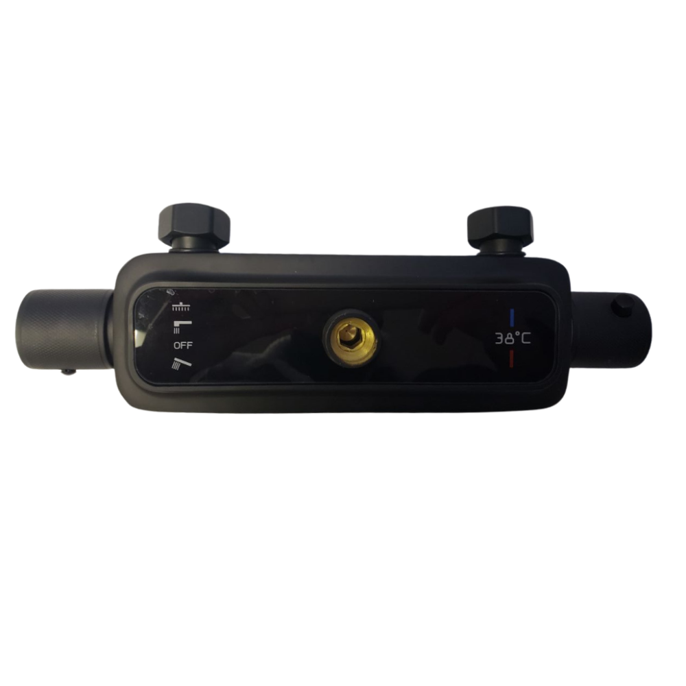 Душовий гарнітур 2 в 1 стаціонарний і ручний душ із латуні з функцією масажу, Чорний Кам'янець-Подільський - фото 2