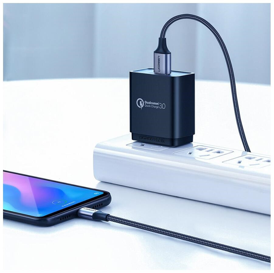 Кабель UGREEN USB-A to USB-C, 2м, черный Киев - изображение 2