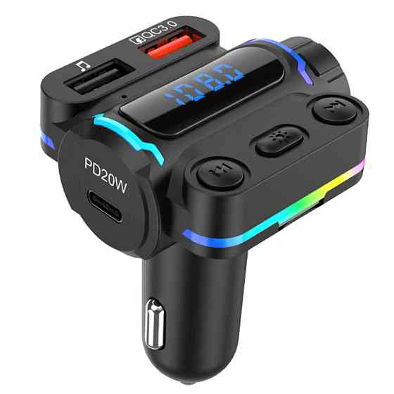 Автомобільний FM модулятор з дисплеєм,Bluetooth,Aerbes AB-CZ04 SBR Київ