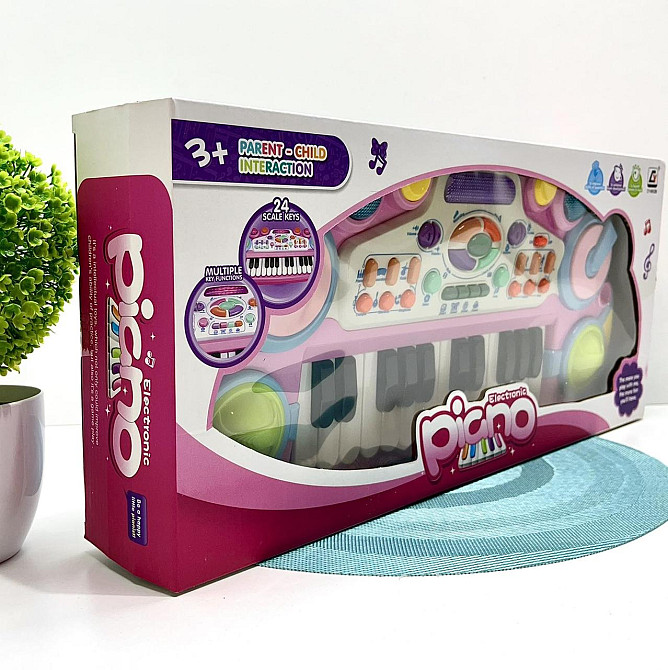 Синтезатор дитячий 24 клавіші музика світло запис 6 ритмів Рожевий (CY-6032B) Чернигов - изображение 5