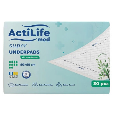 Пеленки для младенцев ActiLife Med Super 60 х 60, 30 шт (4820174981501) Винница - изображение 1