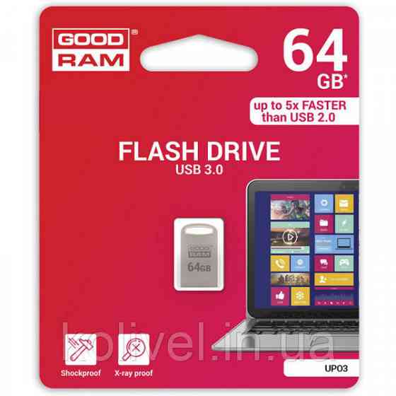 USB Flash GoodRAM 64GB USB 3.0 UPO3 Metal, Retail (UPO3-0640S0R11) Киев
