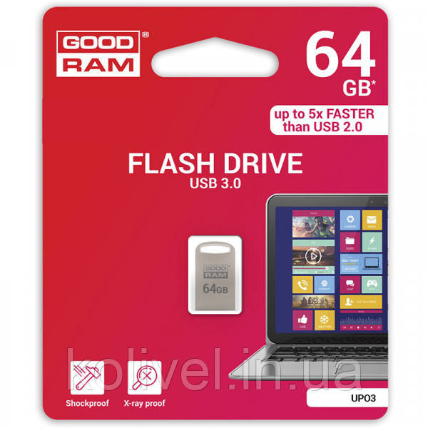 USB Flash GoodRAM 64GB USB 3.0 UPO3 Metal, Retail (UPO3-0640S0R11) Киев - изображение 4