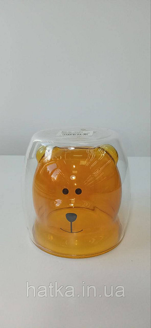 Піала без ручки чашка подвійне скло Olens "Янтарний Умка" 250 мл бурштиновий Київ - фото 3