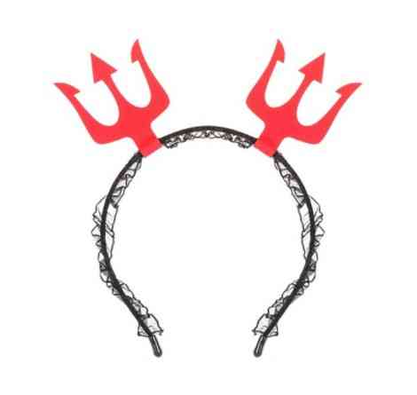 Обруч на Хэллоуин с рожками one size черно-красный Киев