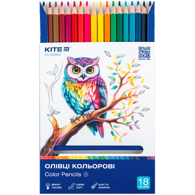 Карандаши цветные Kite Classic 18 кольорів (K-052) Винница - изображение 4