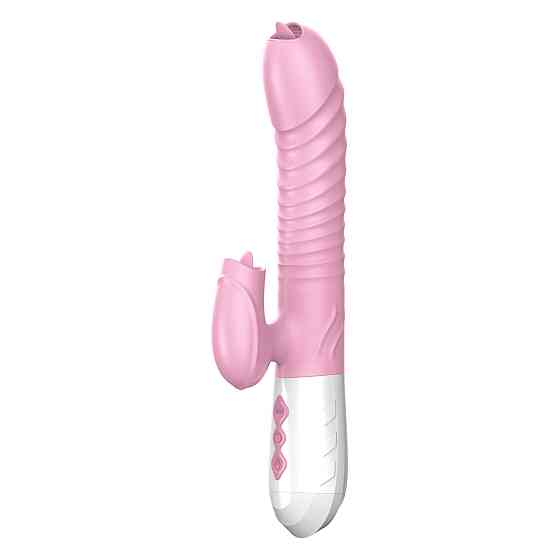 Вибратор для двойной стимуляции Silicone Vibrator USB 7 Function and Thrusting Function / Heating Sex Aura Киев