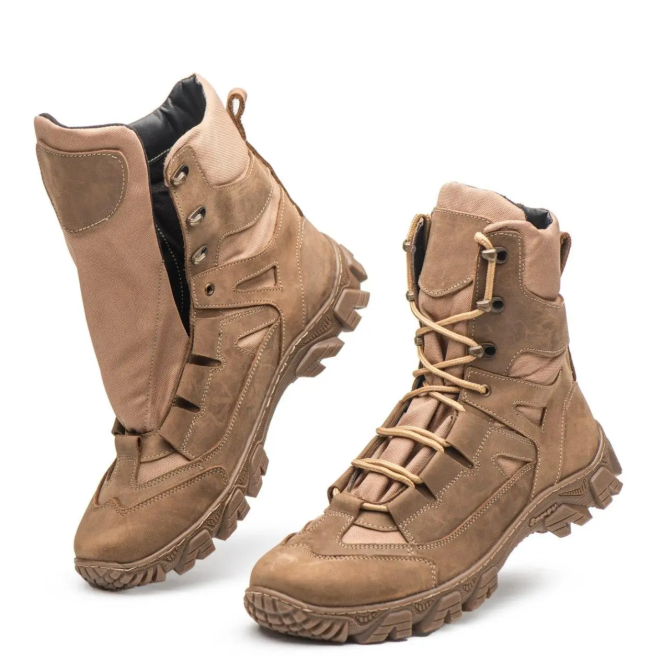 Чоловічі військові шкіряні берці демісезонні койот, тактичні  якісні водостійкі шкіряні берці весна осінь Львів - фото 8